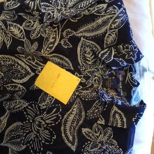 Beautiful Navy Short Sleeve Sheer Blouse